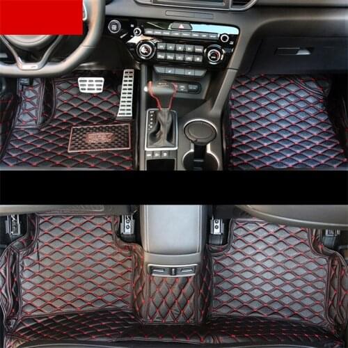 Leather car floor mat carpet rug for kia rondo carens 2nd generation 2006 2007 2008 2009 2010 2011 2012 2013 interior