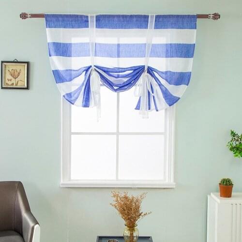 Beauty Roman Curtain Short Sheer Tie Up Window Balloon Shade Sheer Voile