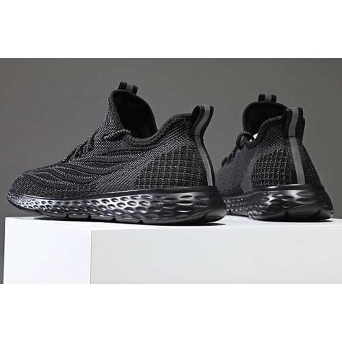 Men Four Seasons Flying Sports Shoes Mens Breathable Walking Tennis Running Shoes Slip on Casual Fashion Sneakers 48 Big Size