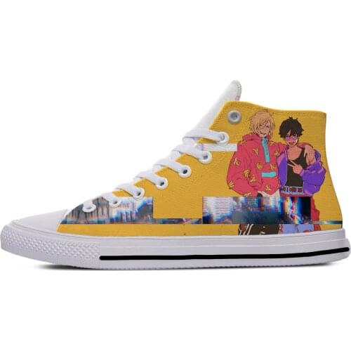 Cartoon Manga Anime Banana Fish Fashion Ash Lynx Casual Canvas Shoes High Top Lightweight Breathable 3D Print Men women Sneakers