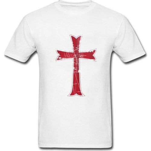 Fashion Crusader Knights Templar Distressed Cross T-Shirt. Summer Cotton Short Sleeve O-Neck Mens T Shirt New S-3XL