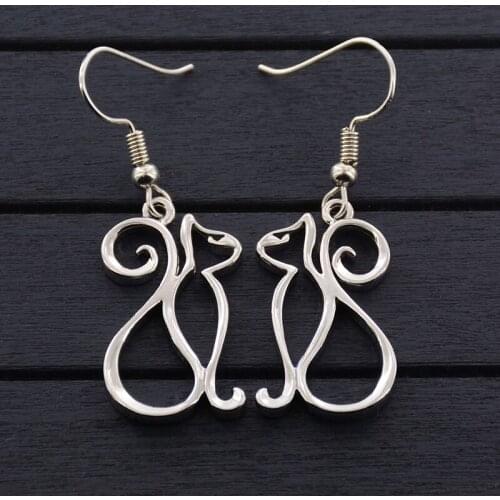 Trendy Cute Simple Cat Drop Earrings For Women Korean style Students Elegant Earrings For Women Girls Cat Lover Gift Jewelry