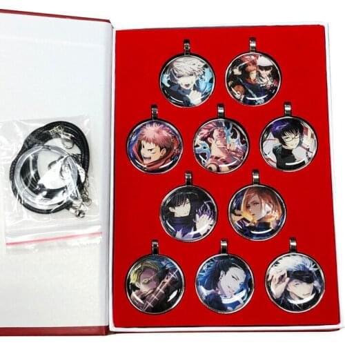 Cartoon Jujutsu Kaisen Gojo Satoru Zenin Maki Itadori Yuji Ryomen Sukuna Pendant Necklace Keychain Cosplay
