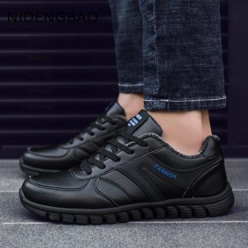 Mens Sneakers Winter Walking Shoes Cotton Keep Warm Comfortable Waterproof Anti Skid Climbing Casual Sports Shoes For Old Man