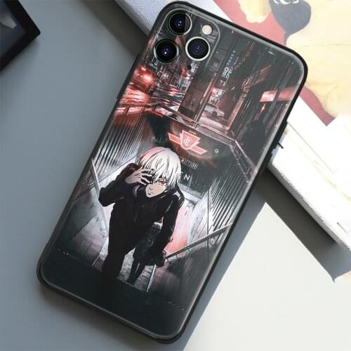 Ken Kaneki Tokyo Ghoul Anime Glass Soft Silicone Phone Case for IPhone SE 6s 7 8 Plus X XR XS 11 12 Mini Pro Max Cover Shell