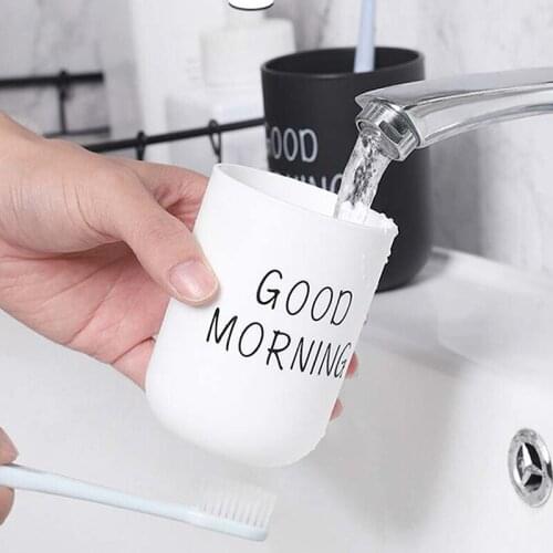 New Nordic Style Travel Portable Washing Cup Couple Bathroom Sets Plastic Good Morning Toothbrush Holder Storage Organizer Cup