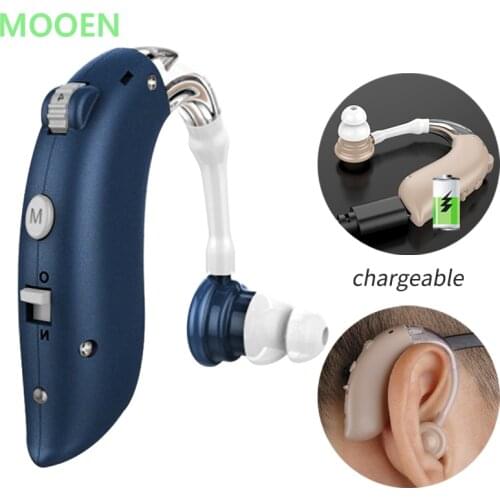Bluetooth Cheap Rechargeable Hearing Aid Mini Device Ear Amplifier Digital Hearing Aids BTE Elderly Ear Care Hearing Amplifier