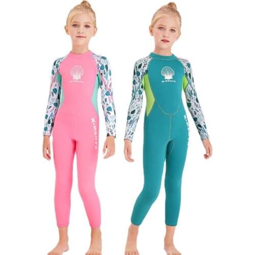 2020 New Jellyfish Neoprene Children Diving Suit Swimwear Girls Long Sleeve Surfing Swimsuit for Girl Bathing Suit Wetsuit