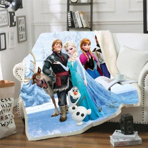 Disney New Frozen 2 Little Blanket Girl Cover Blanket Double Thicken Winter Cover Leg Siesta Blanket Single Office Blanket
