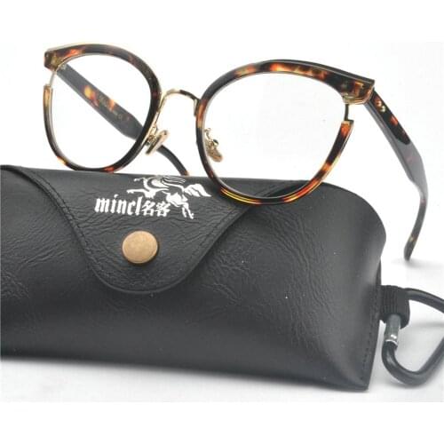 MINCL New Sexy leopard Cat myopia Glasses Frame Women 2019 Fashion Leopard Square Eyeglasses Frames Female Eyewear Clear Lens NX