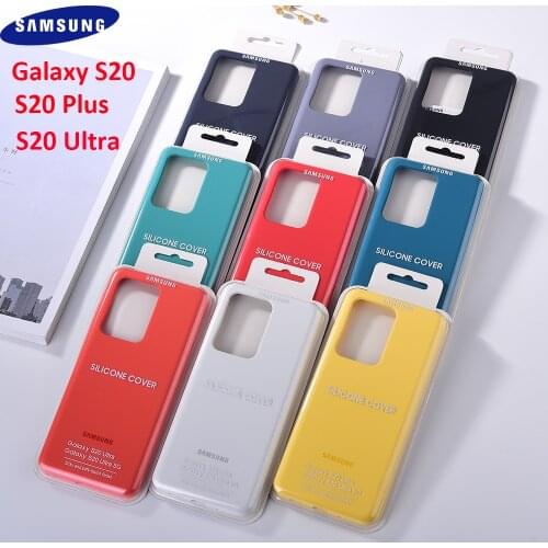 Original Samsung Galaxy S20 Plus Silicone Phone Case Liquid Silicon Soft Touch Back Cover For S20 Ultra 5G Protect Housing Shell
