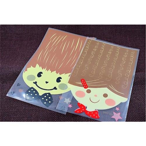 200pcs/lot-12*20cm BOY/GIRL style flat pocket biscuit candy pastry bag party wedding Gift bag DIY baking packing bag