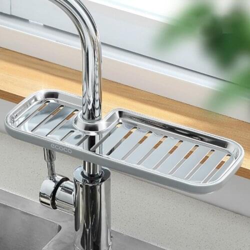 Stainless Steel Shelf Kitchen Faucet Rack Sink Rag Drain Basket Hanging Storage Rack Bathroom Accessories