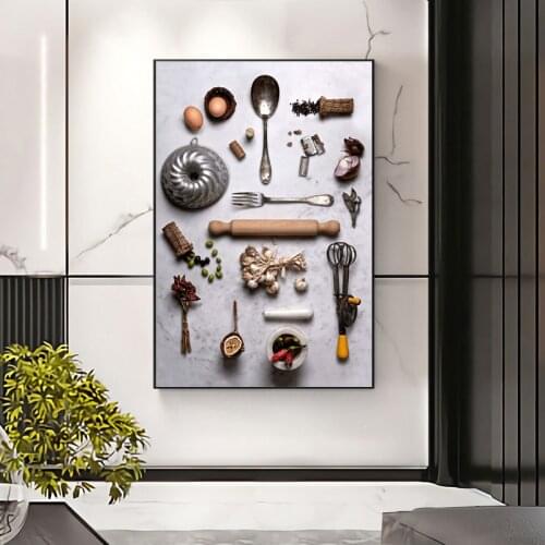 Nordic Style Kitchen Utensils And Food Posters Modern Art Canvas Pictures For Living Room Home Decor Painting Unframed