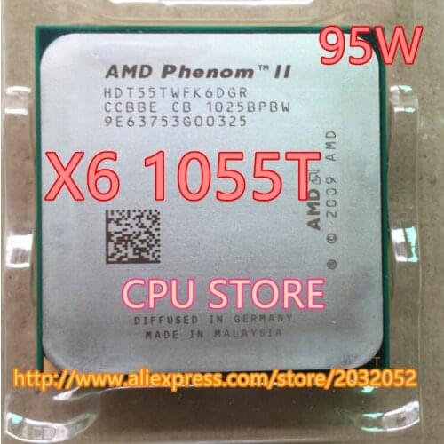 AMD Phenom II X6 1055T x6 1055T 95W CPU processor 2.8GHz AM3 938 Processor Six-Core 6M Desktop CPU