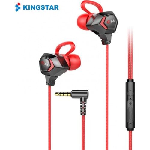 KINGSTAR 3.5mm Wired Stereo Earphones Deep Bass Music Sports Headset Running Earphone Hands-free Call with Microphone for Phone