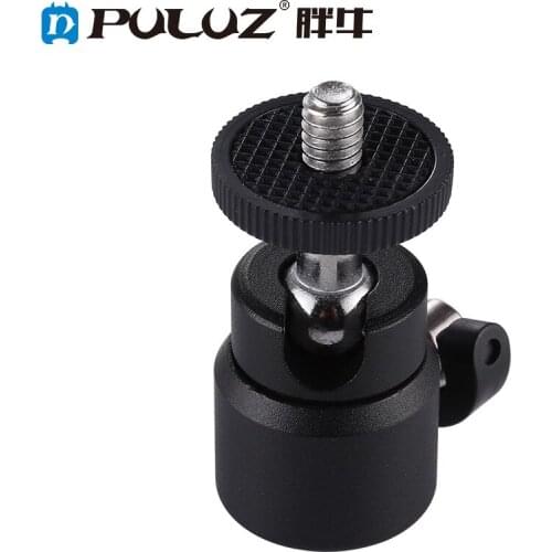 PULUZ 1/4 Inch Screw Metal Tripod Ball Head Adapter Small Head Dedicated for Live Broadcast Mini Spherical Head