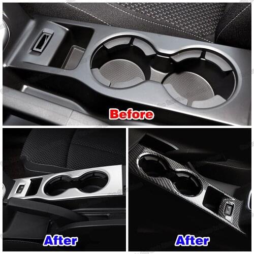Carbon fiber abs car cup frame center conter control panel trims for renault kadjar 2015 2016 2017 2018 2019 2020 2021 auto