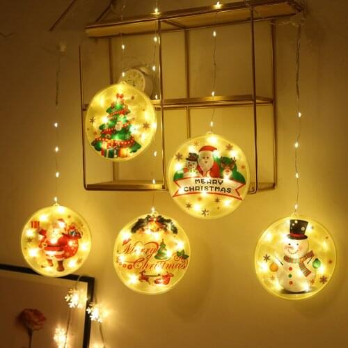 Christmas Decorations LED String Lights Circle Waterproof USB Copper Wire Remote Control for New Year Rooms Window Curtain Decor