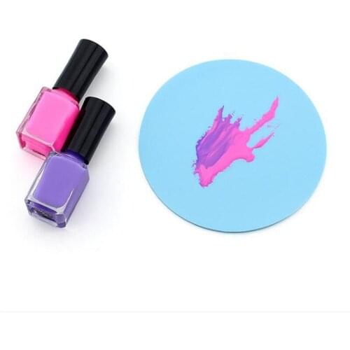 DIY Women Silicone Paint Palette Mat Butterfly Plum Blossom Washable Nail Stamp Pads Nail Manicure Decoration Tools