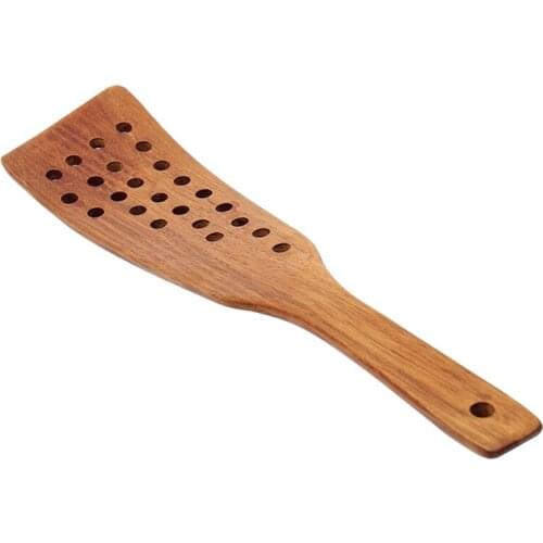 24 Holes Filter Spatula Special Wooden Spatula for Non-Stick Cooking Spatula High Temperature Resistant Spatula