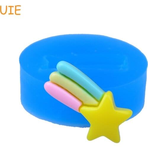 PYL571U 21.5mm Shooting Star Silicone Mold - Sugarcraft Fondant Decorative Cupcake Toppers, Resin, Candy, Chocolate, Fudge Mold
