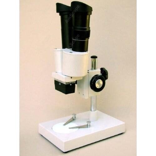 Student Kids Metal Frame Binocular Stereo Microscope--AmScope 20X Student Kids Metal Frame Binocular Stereo Microscope SE104-P
