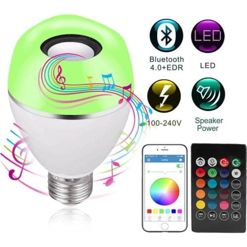 Dimmable E27 RGB LED Music Speak Bulb 9W APP and Remote Control Bluetooth Magic Lamp RGBW Smart Lamp Music Control by I-LINK