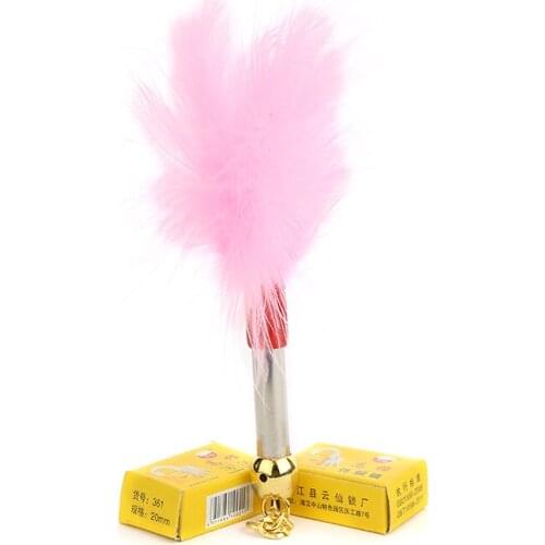 Adult Products Stainless Steel Feather Rod Feather Flirting supplies Black Red White Pink Purple fun show props Feather stick