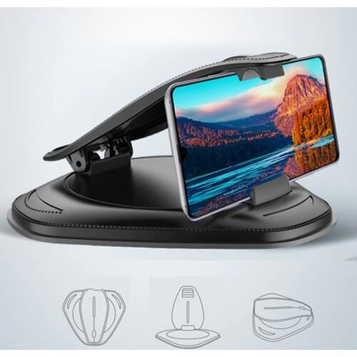 Universal Non-slip silicone Stand Clip On Car Cellphone Holder HUD GPS Dashboard Mount for 4 to 5.8 inch mobile phones PDA MP4