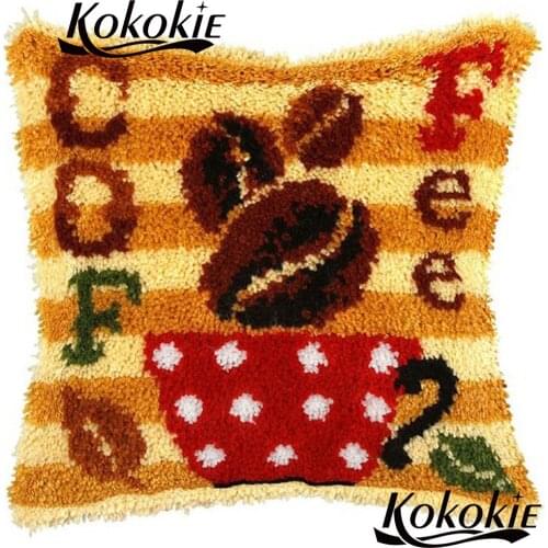 Crocheting Rug Yarn Pillowcase embroider needlework kits Latch hook rug making kit Cartoon fabric Throw Pillow Embroidery Set