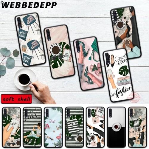WEBBEDEPP Coffee Girl Life Soft Anti-Drop Phone Case for Samsung M10 M20 M30 M40 M11 M21 M31S A6 A7 A8 A9