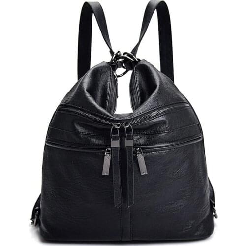 Women High Quality leather Backpacks Luxury Designer Large Capacity Casual Daypack Female Shoulder Bag Sac a Dos Travel Ladies