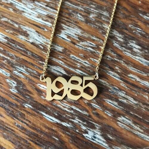1985-2020 Wedding Date Necklaces For Women Anniversary Jewelry 2001 2002 2003 2004 2005 2006 2007 2008 Birth Year Necklaces BFF