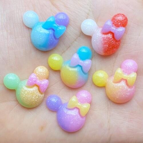 10/20Pcs Kawaii Cute Shiny Mixed Bicolor Animal Flat Back Cabochons Scrapbooking DIY Jewelry Craft Decoration Accessories L64