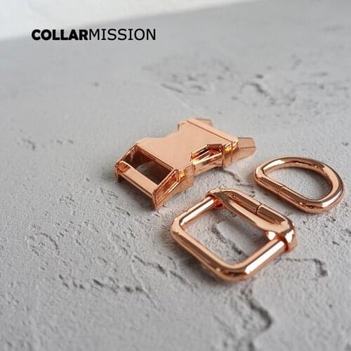 10sets/lot (metal buckle+adjust buckle+D ring/set) DIY dog collar 20mm webbing accessory high quality plated buckle 4 kinds