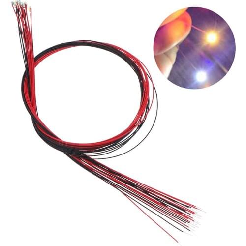 10Pcs/pack 20cm T0603wm Soldered Micro Litz Wired Leads Warm White Smd Led 0603