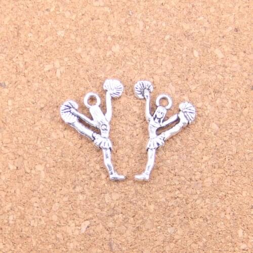 120pcs Charms cheerleaders cheering dance 26x17mm Antique Pendants,Vintage Tibetan Silver Jewelry,DIY for bracelet necklace