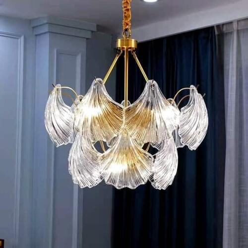 American All-copper Pendant Lights Modern Minimalist Light Luxury Pendant Lamp E14 Bulbs For Living Room Dining Room Bedroom