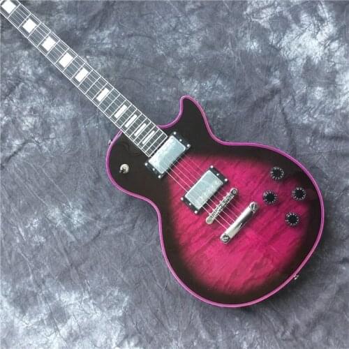 Factory Free Shipping Wholesale Premium Custom Electric Guitar mahogany wood body and neck Purple colour