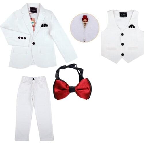 Formal child suits for boys European and American style black/white child suit boys wedding suit for Flower boy Birthday Clothes