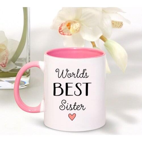 World Best Sister Ceramic Coffee Mug 11oz Goodsister Birthday Gift Milk Mug Litter Sister Gift Milk Cup