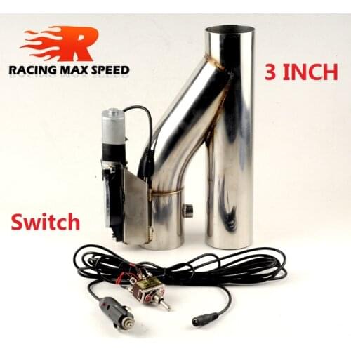 3.0inch SS304 wire contral Type Y cutout Electric Exhaust Catback Down Pipe exhaust bypass valve switch button