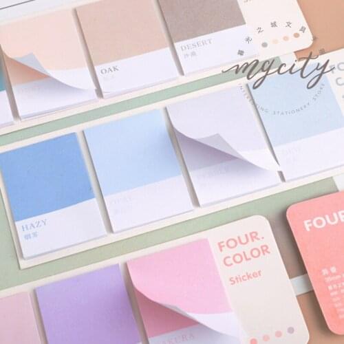 Wheel of Four Colors Series Memo Pads Sticky Notes Notepad Diary Creative Stationery Self-Stick Notes Memo Pads