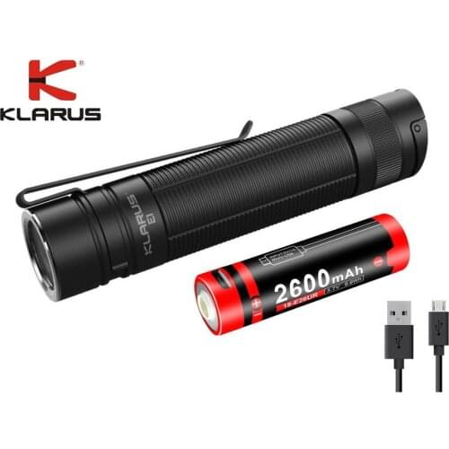 Klarus E1 Mini LED Flashlight CREE XP-L HI V4 1000LM Deep Carry Pocket Light with Recharge 18650 Battery for Camping Hiking