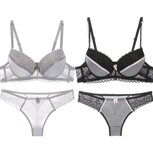 2PCS/Lot Women Bra Set Intimates Lace Hollow out Briefs Underwear Set Solid Sexy Bra And Panty Sets