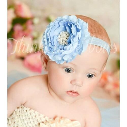 Fashion Girls Pennoy Flower Elastic Headband Baby Cute Hairbands Photo Props Newborn Toddler Infant Headwear Hair Accessories