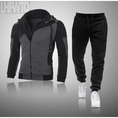 2020 Two Pieces Set Tracksuit Mens hoodie Sets Sportswear Thick Hoodie+Pants Sport Suits Casual Sweatshirt And Sweatpants