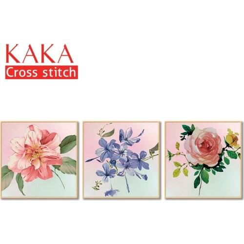Cross stitch kits,Embroidery needlework sets with printed pattern,11CT canvas for Home Decor Painting,Flowers Full NCKF174
