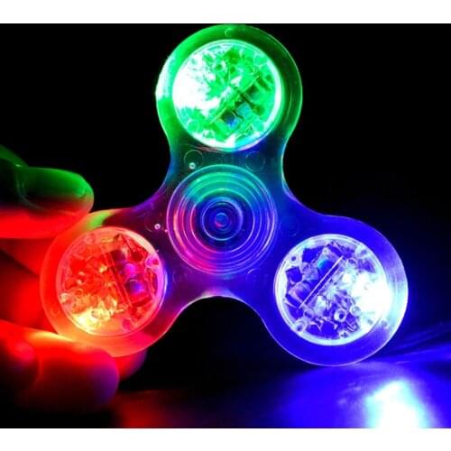 New LED Light Fidget Spinner,Rainbow Fidget Toy Light Finger Hand Spinner for Kids Adults